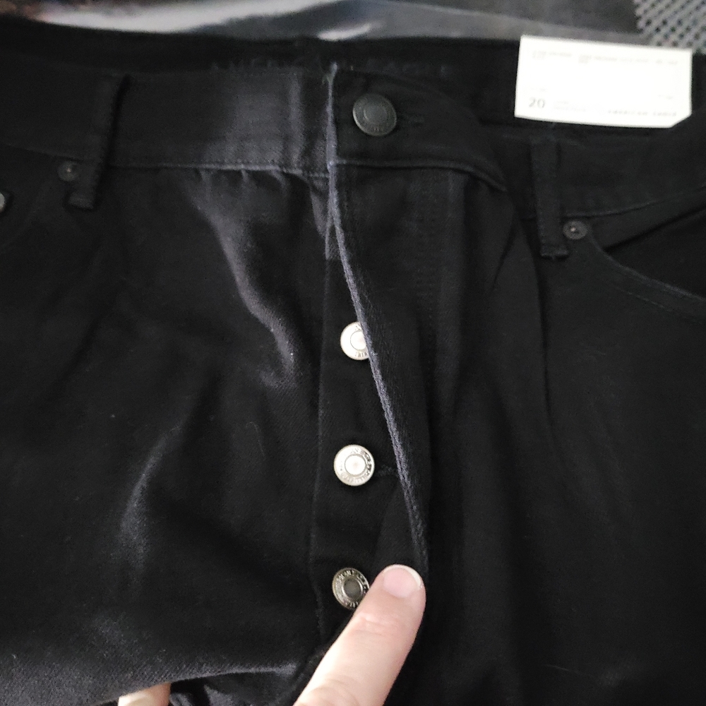 AMERICAN EAGLE | black high rise button fly jeans - size 20 short - Picture 6 of 10